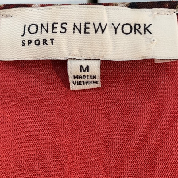 Jones New York Red & Brown Scoop Neck Blouse EUC - Picture 4 of 8